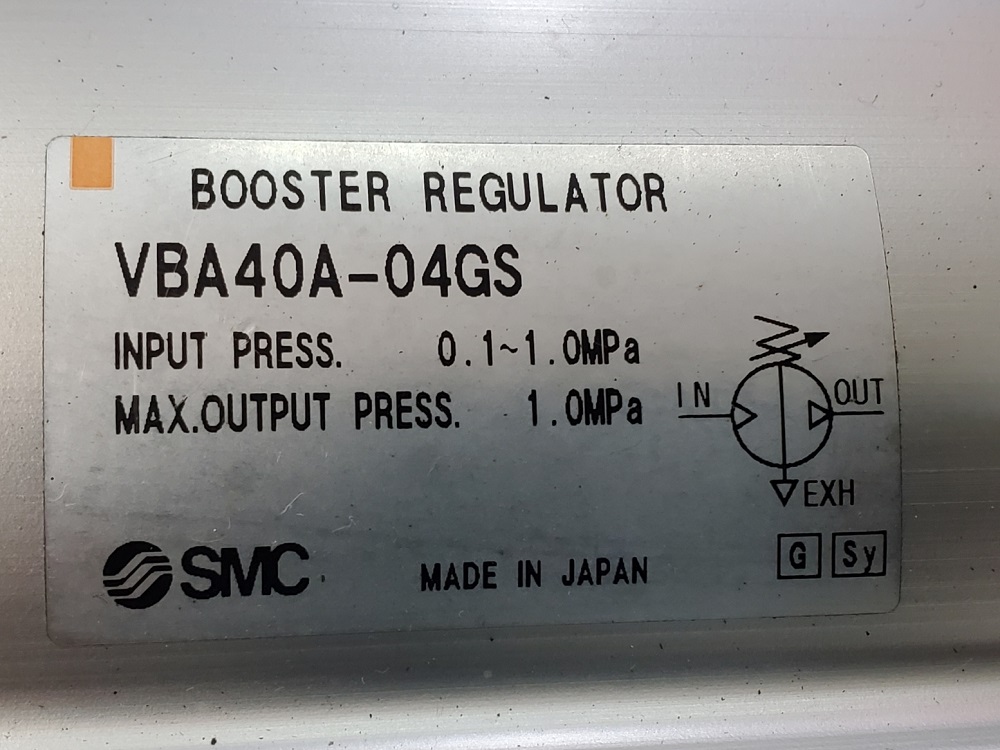 SNC製　増圧器：VBT38A1　増圧弁：VBA40A-04GS - ウインドウを閉じる
