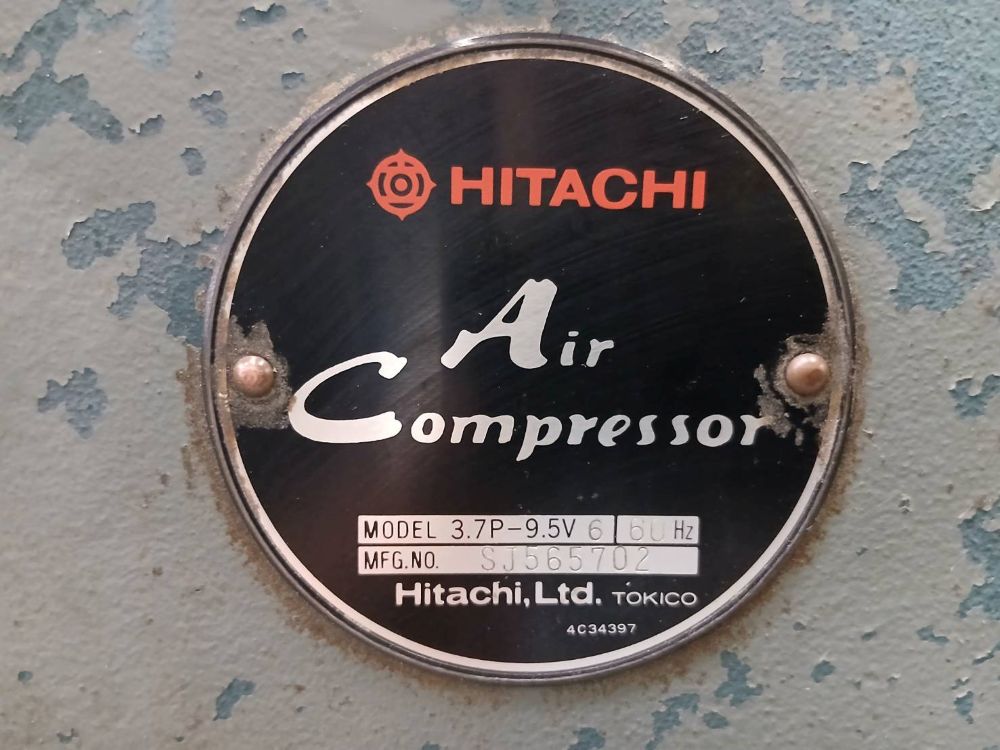 コンプレッサー（レシプロ）　日立　3.7kw(5馬力)　3.7P-9.5V6　中古機