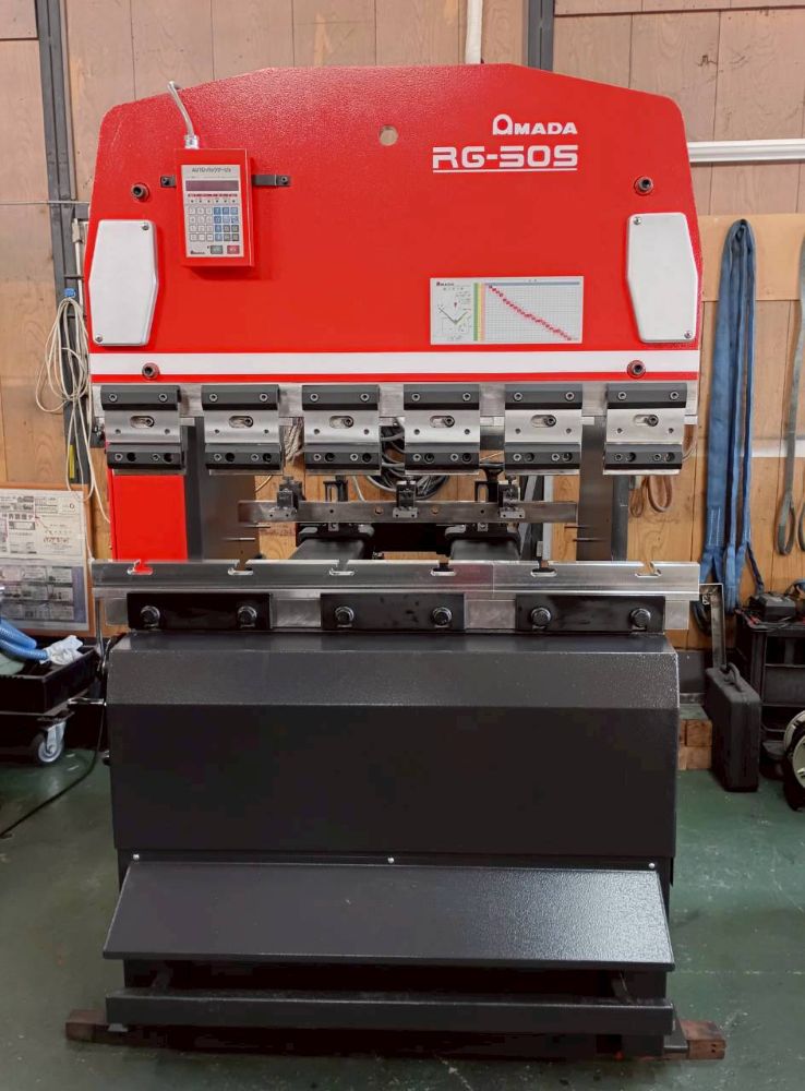 プレスブレーキ　RG-50S　オートB/G(サーボ2017年製)　アマダ製　1990年　中古機,中古,機械,買取
