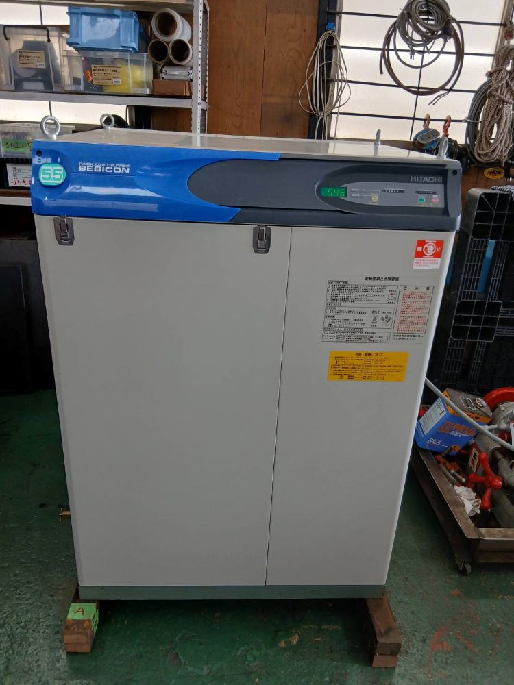 コンプレッサー（パッケージ）PO-5.5MA6　日立製　5.5Ｋw（7.5馬力）中古