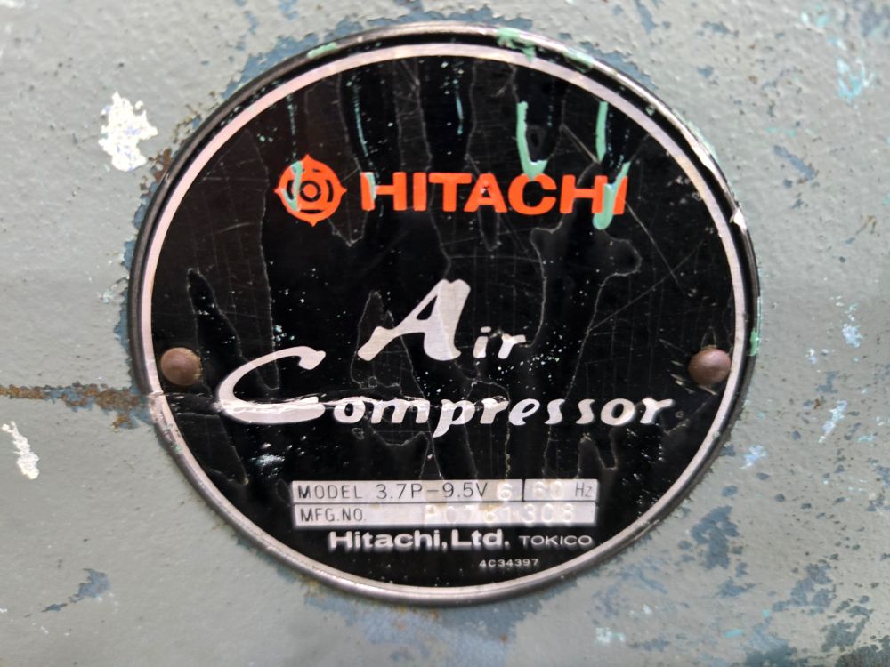 コンプレッサー（レシプロ）　日立　3.7kw(5馬力)　3.7P-9.5V6