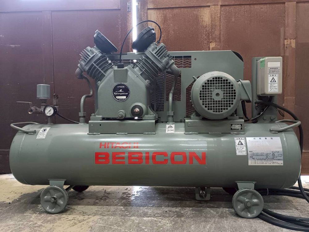 【商談中】コンプレッサー（レシプロ）　日立　2.2kw(3馬力)　200V　中古機,中古,機械,買取